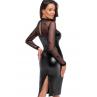 Платье Noir Handmade F310 Sublime black миди мокрый эффект верх — сетка длинный рукав