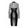 Платье Noir Handmade F310 Sublime black миди мокрый эффект верх — сетка длинный рукав