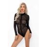 Боди под леопард Noir Handmade F287 Leopard flock bodysuit with long sleeves длинный рукав