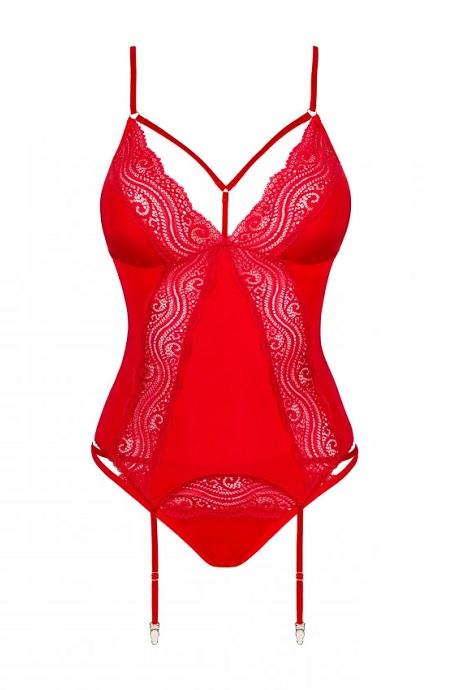 Комплект Obsessive Diyosa corset Красный