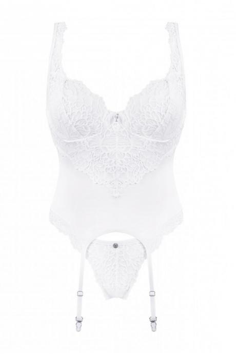 Комплект Obsessive Amor Blanco corset Білий