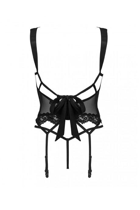 Комплект Obsessive Setilla corset Черный