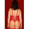 Комплект Obsessive Blossmina corset Червоний