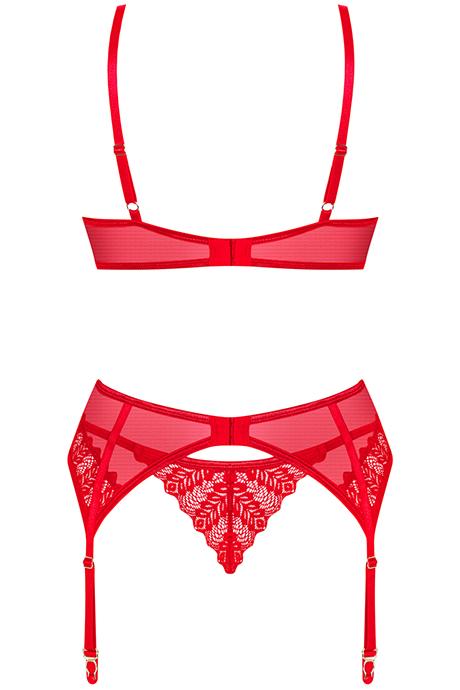 Комплект Obsessive Ingridia garter belt set Красный