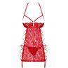 Жіноча білизна Комплект Obsessive REDIOSA CUPLESS CHEMISE & thong Червоний колір