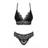 Жіноча білизна Комплект Obsessive RENELIA SET padded bra & panties Чорний колір