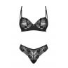 Жіноча білизна Комплект Obsessive SERENA LOVE SET bra & thong Чорний