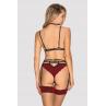 Жіноча білизна Комплект Obsessive SUGESTINA SET garter belt choker panties Червоний
