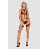 Жіноча білизна Комплект Obsessive SUGESTINA SET garter belt choker panties Червоний