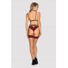 Жіноча білизна Комплект Obsessive SUGESTINA SET garter belt choker panties Червоний