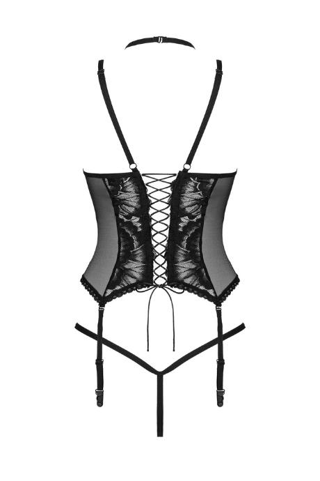 Жіноча білизна Корсет Obsessive ALESSYA CORSET & thong Чорний