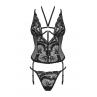 Жіноча білизна Корсет Obsessive ALESSYA CORSET & thong Чорний колір