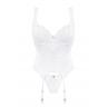 Жіноча білизна Корсет Obsessive AMOR BLANCO CORSET & thong Білий