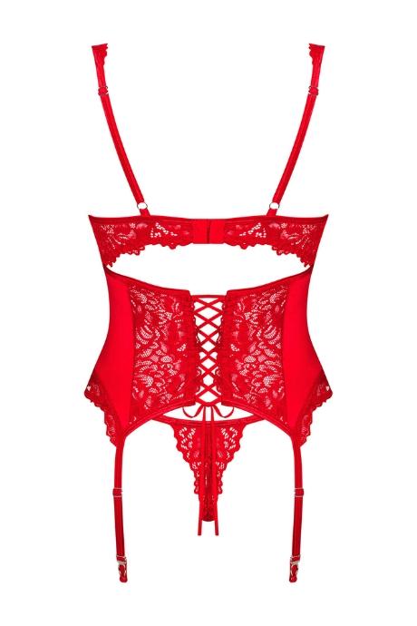 Жіноча білизна Корсет Obsessive AMOR CHERRIS CORSET & thong Червоний