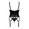 Жіноча білизна Корсет Obsessive ARMARES CORSET latex & thong Чорний колір