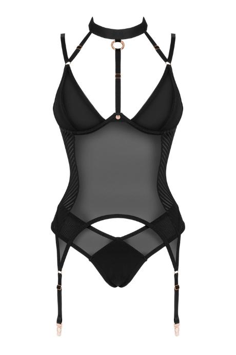 Жіноча білизна Корсет Obsessive BRASICA CORSET & panties Чорний