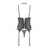 Жіноча білизна Корсет Obsessive DONARELLA CORSET thong & choker Чорний