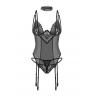 Жіноча білизна Корсет Obsessive DONARELLA CORSET thong & choker Чорний