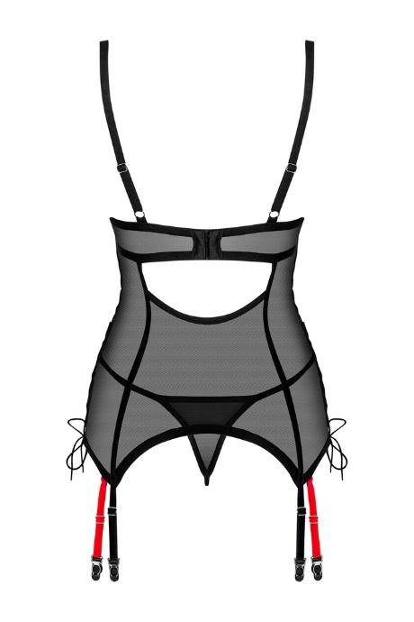 Жіноча білизна Корсет Obsessive GLANDEZ CORSET & thong Чорний