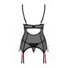 Жіноча білизна Корсет Obsessive GLANDEZ CORSET & thong Чорний