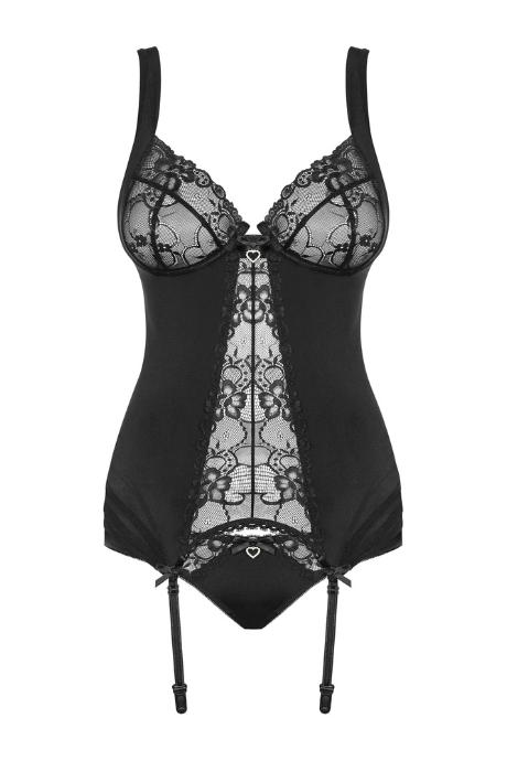 Жіноча білизна Корсет Obsessive HEARTINA CORSET Чорний