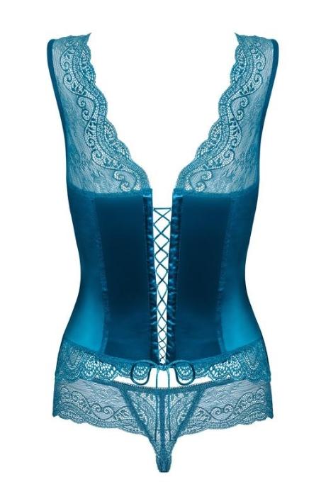 Жіноча білизна Корсет Obsessive MIAMOR CORSET Бірюзовий