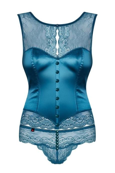 Жіноча білизна Корсет Obsessive MIAMOR CORSET Бірюзовий