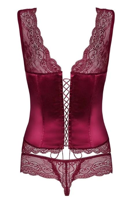 Жіноча білизна Корсет Obsessive MIAMOR CORSET Бордовий колір