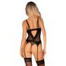 Жіноча білизна Корсет Obsessive NESARI CORSET & thong Чорний