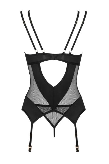 Жіноча білизна Корсет Obsessive NESARI CORSET & thong Чорний