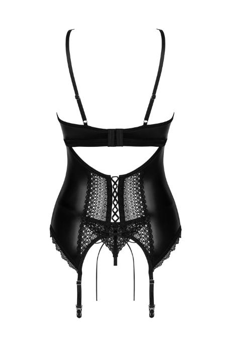 Жіноча білизна Корсет Obsessive NORIDES CORSET & thong latex Чорний колір