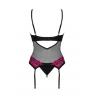 Жіноча білизна Корсет Obsessive ROSENTY CORSET & thong Чорний колір