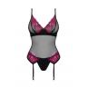 Жіноча білизна Корсет Obsessive ROSENTY CORSET & thong Чорний колір