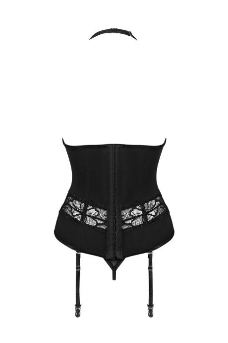 Жіноча білизна Корсет Obsessive SERAFIA CORSET & thong Чорний колір