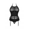 Жіноча білизна Корсет Obsessive SERAFIA CORSET & thong Чорний колір
