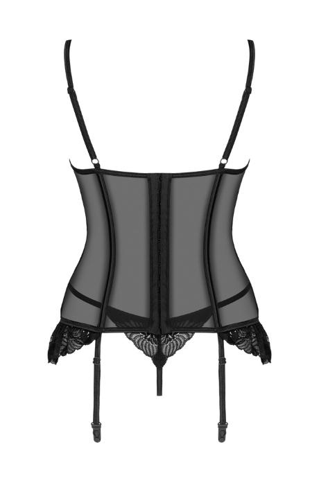 Жіноча білизна Корсет Obsessive SERENA LOVE CORSET & thong Чорний колір