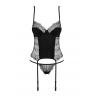 Жіноча білизна Корсет Obsessive SHARLOTTE CORSET & thong Чорний