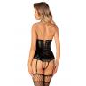 Жіноча білизна Корсет Obsessive VIRANES CORSET & crot thong latex Чорний