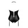 Жіноча білизна Корсет Obsessive VIRANES CORSET & crot thong latex Чорний