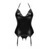 Жіноча білизна Корсет Obsessive VIRANES CORSET & crot thong latex Чорний