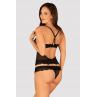 Жіноча білизна Комплект Obsessive IVANNES SET top & thong Чорний
