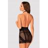 Жіноча білизна Комплект Obsessive LACRISIA CHEMISE & crotchless thong Чорний колір