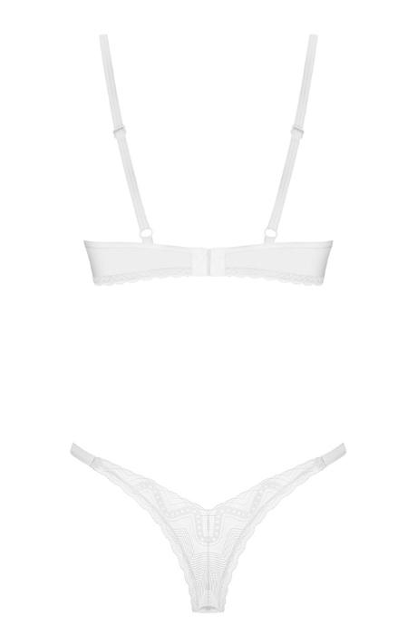 Жіноча білизна Комплект Obsessive ALISSIUM SET bra & tong Білий