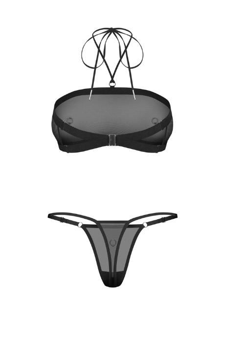 Жіноча білизна Комплект Obsessive ORINELLE SET top & thong Чорний колір
