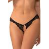 Жіноча білизна Стрінги Obsessive DIVIENNE crotchless thong Чорний колір