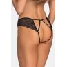 Жіноча білизна Стрінги Obsessive DIVIENNE crotchless thong Чорний колір