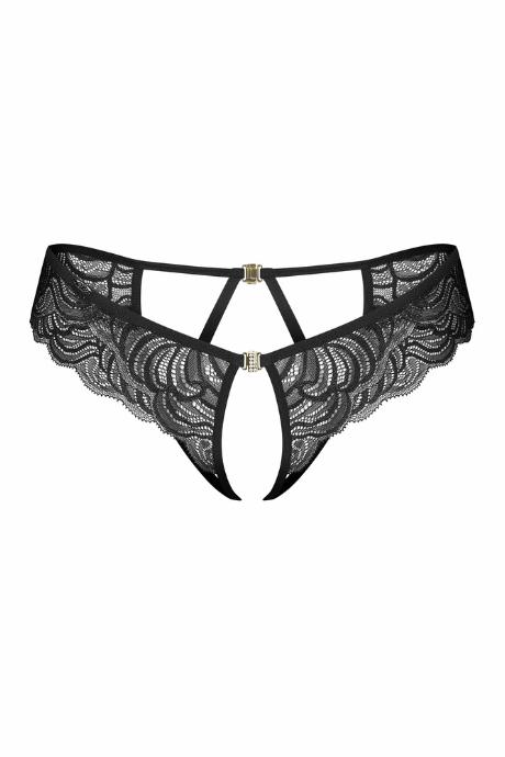 Жіноча білизна Стрінги Obsessive DIVIENNE crotchless thong Чорний