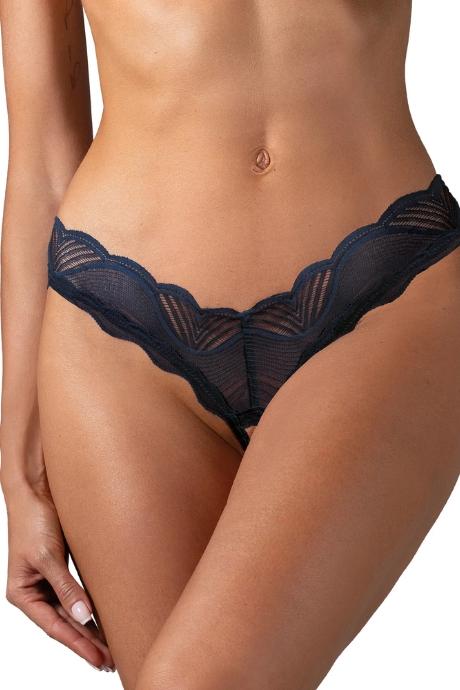Жіноча білизна Стрінги Obsessive NIGHTLY BLUE crotchless thong Синій