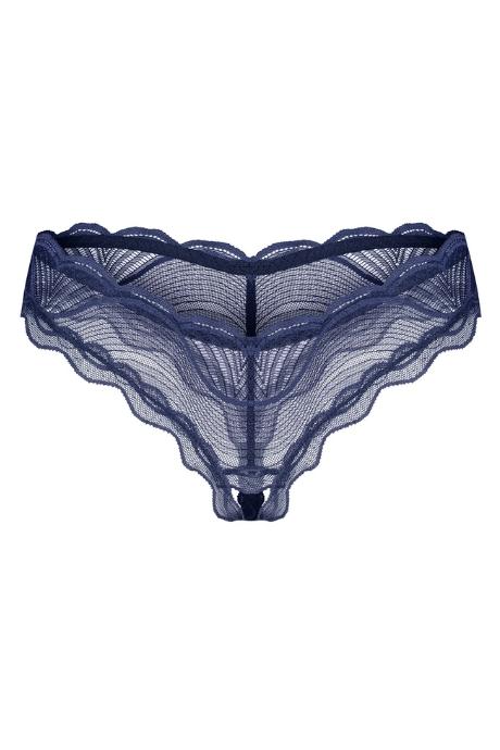 Жіноча білизна Стрінги Obsessive NIGHTLY BLUE crotchless thong Синій