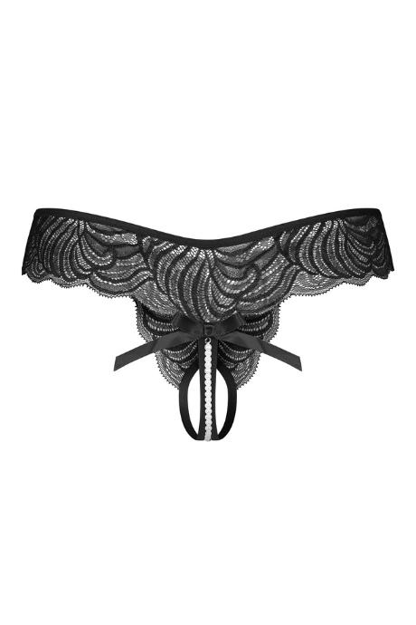 Жіноча білизна Стрінги Obsessive TRINISE crotchless thong Чорний